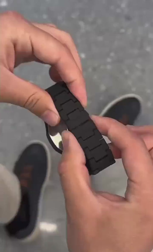 Men's Carbon Fiber Black Arabic Aura Watch